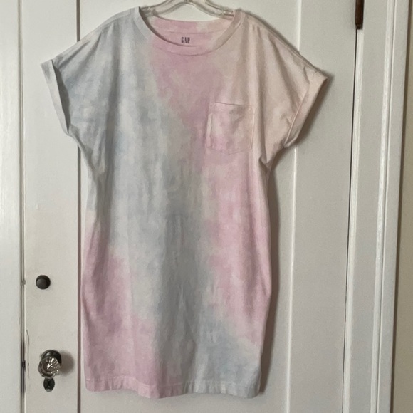 GAP Dresses & Skirts - GAP Pastel Tie Dye Tee Shirt 1 Pocket Dress 100% Cotton Pastel Colors Sz Large